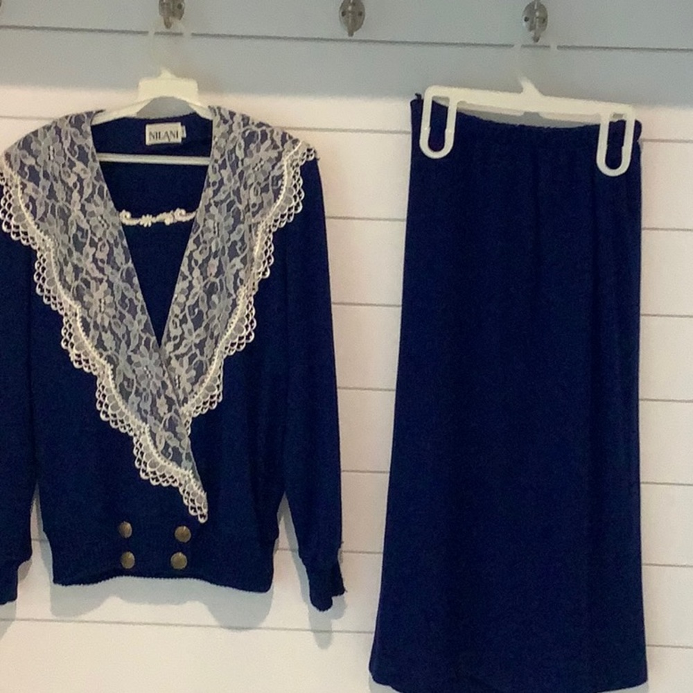NILANI 80’s Vintage 2 Piece Knit Outfit/ Maxi